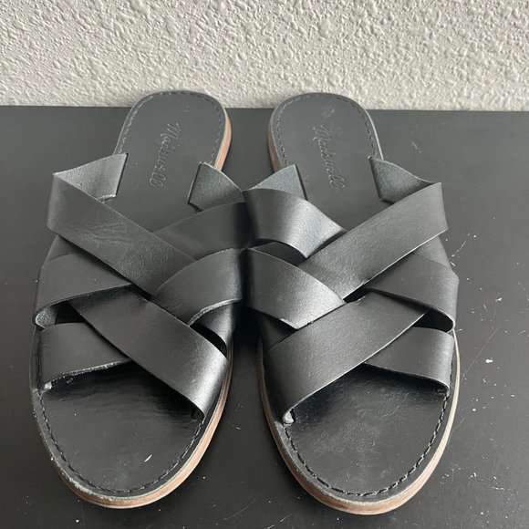 Madewell The Boardwalk Woven Slide Black Sandals Size 7.5 Style L1165 - Picture 5 of 11